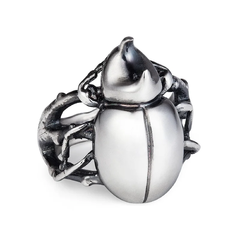 Women's moon phase rings-Rhino Beetle Ring by Yasmin Everley