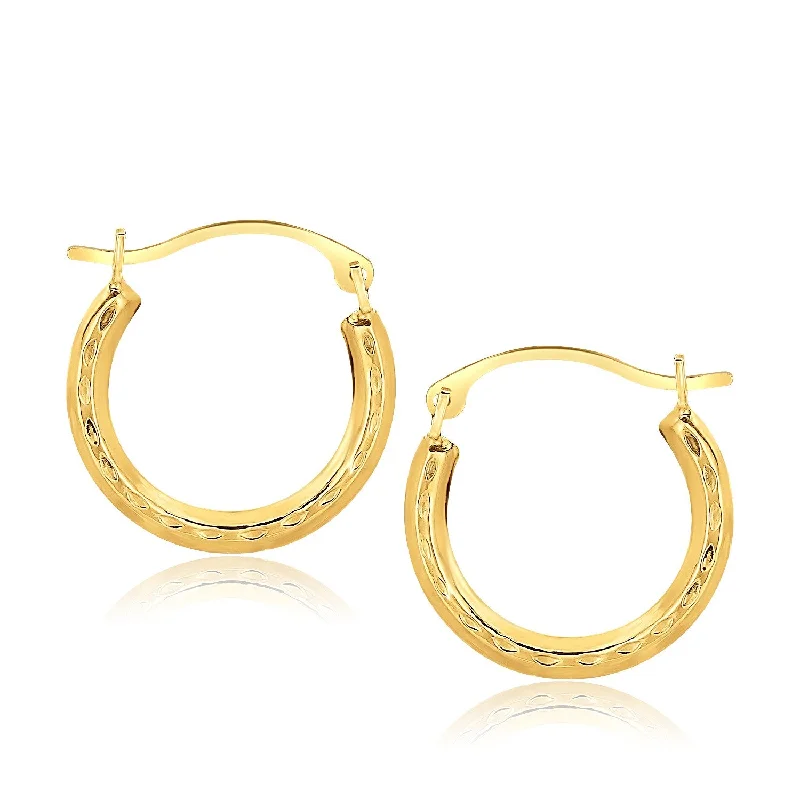 Women's fashion earrings-10k Yellow Gold Fancy Hoop Earrings