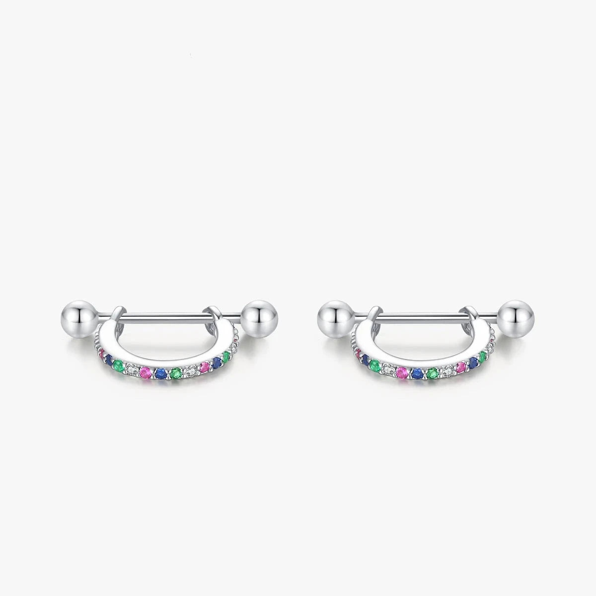 Women's pearl earrings-Vibrant Rainbow Hoop Earrings