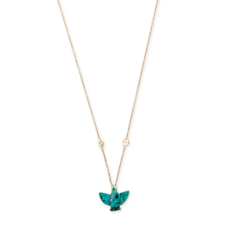 Women's heart-shaped necklaces-BABY CHRYSOCOLLA THUNDERBIRD NECKLACE