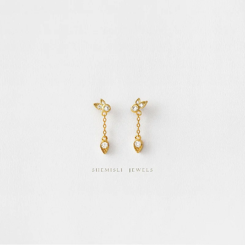 Women's alloy earrings-Dangle Stud Earrings, Gold, Silver SHEMISLI - SS138 LR