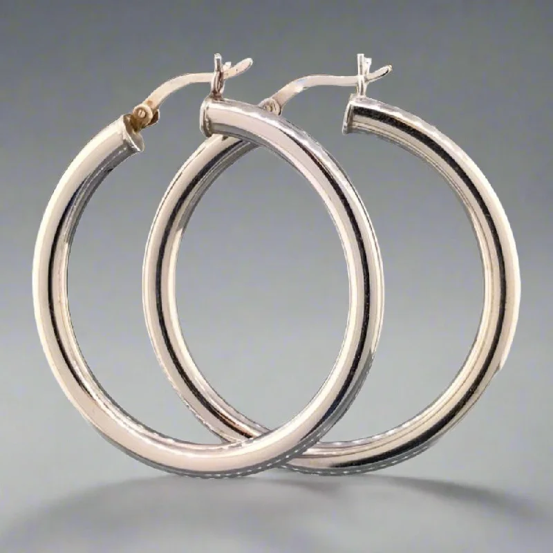 Women's travel rings-SS 4x35mm Hoop Earring with Hinged Closure.