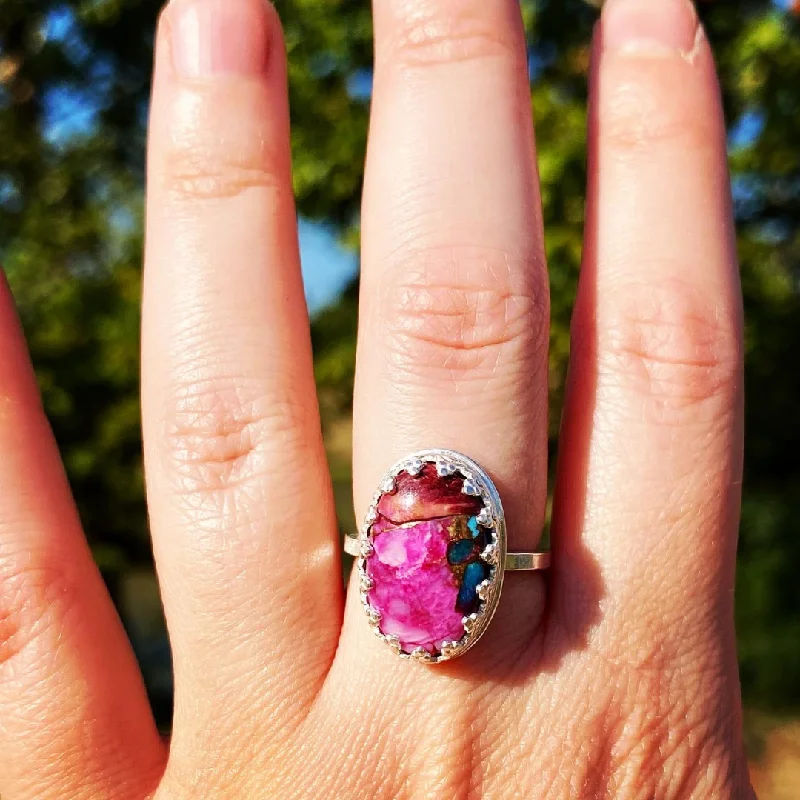 Women's unique rings-Purple Dahlia Ring // Size 6.5