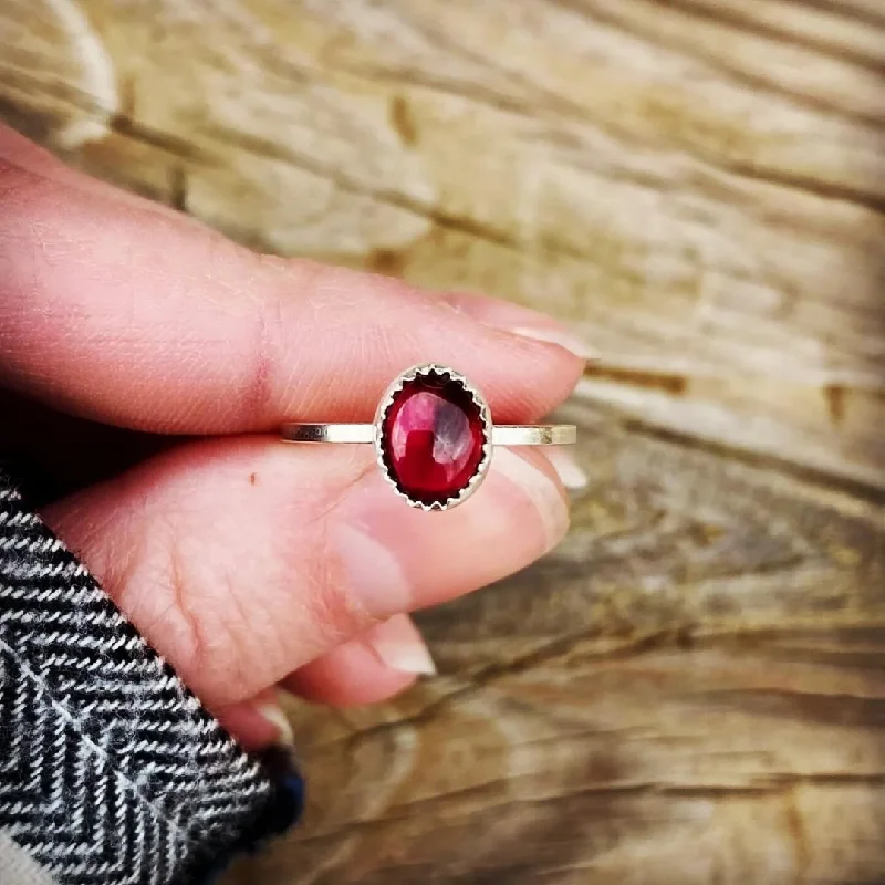 Custom women's rings-Little Red // Garnet Stacking Ring // Made to Order