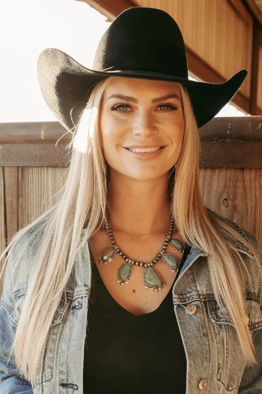 Women's symbolic necklaces-Cowgirl Trail Turquoise Necklace