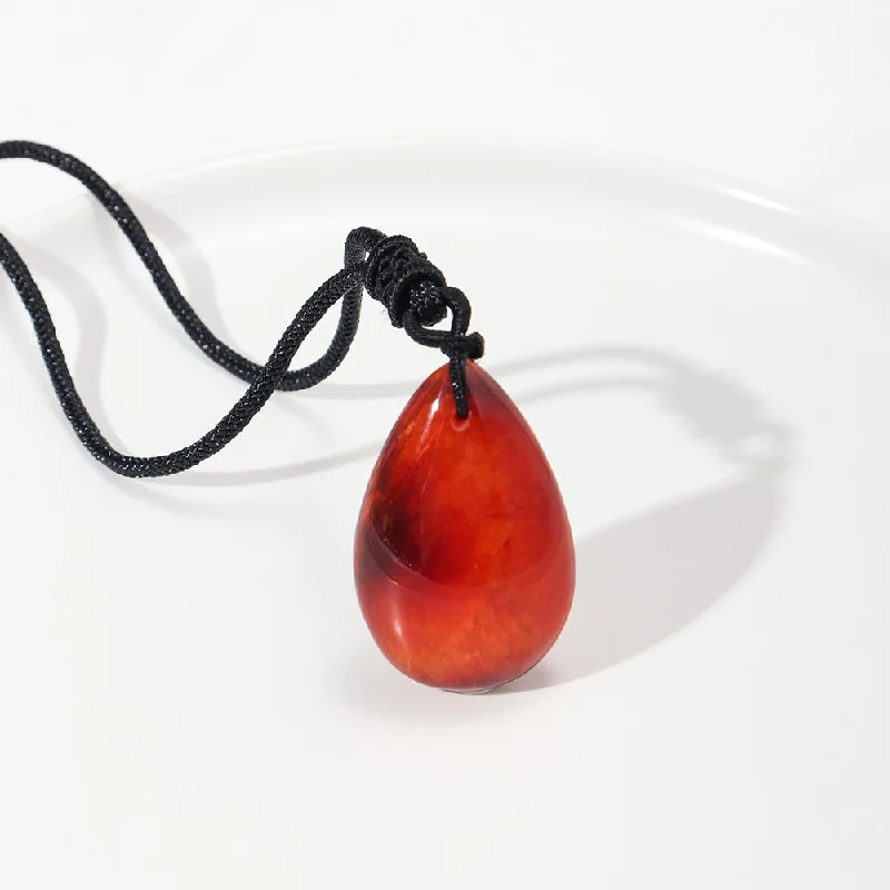 Women's heart-shaped necklaces-Warrior Spirit Red Agate Necklace