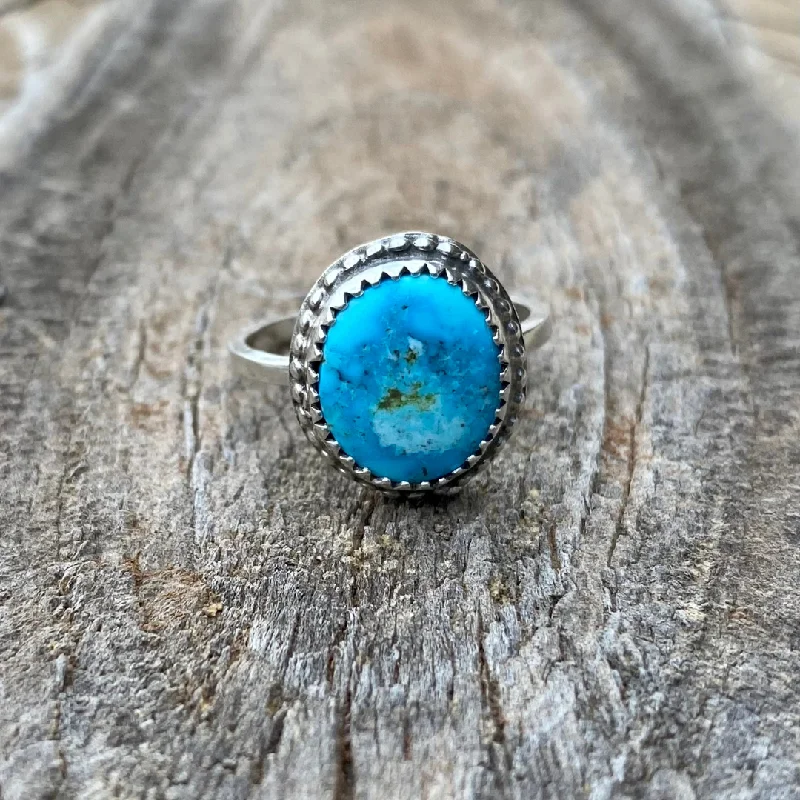 Women's adjustable rings-Sky Blue // Kingman Turquoise Ring // Size 5