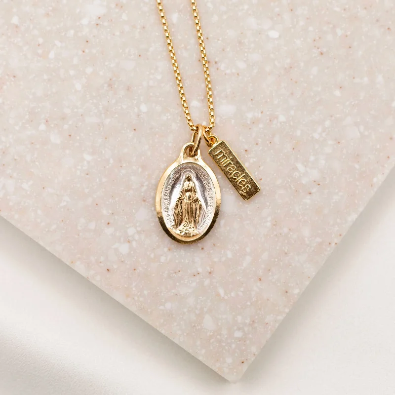 Women's Valentine's Day necklaces-Lourdes Miraculous Mary Necklace