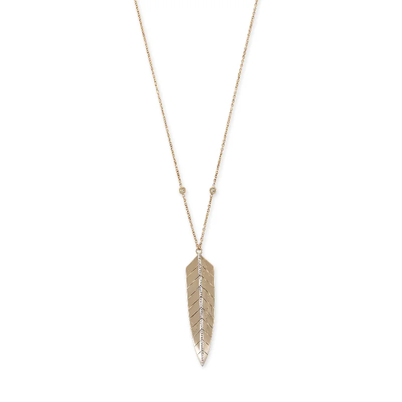 Women's art deco necklaces-PAVE CENTER FISHTAIL NECKLACE