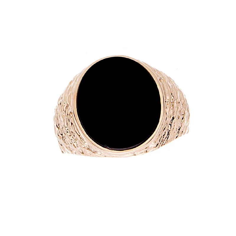 Women's handmade artisan rings-Mens Onyx Ring