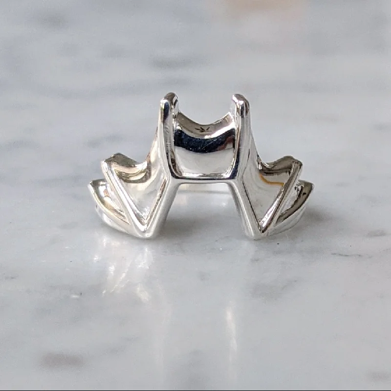 Women's astrology rings-Bat Wing Halo Ring