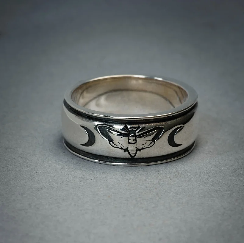 Women's zodiac rings-Death Moth Ring