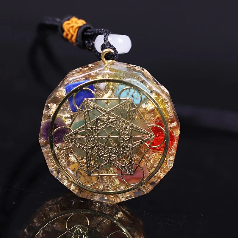 Women's star necklaces-Healing 7 Chakra Orgonite Necklace