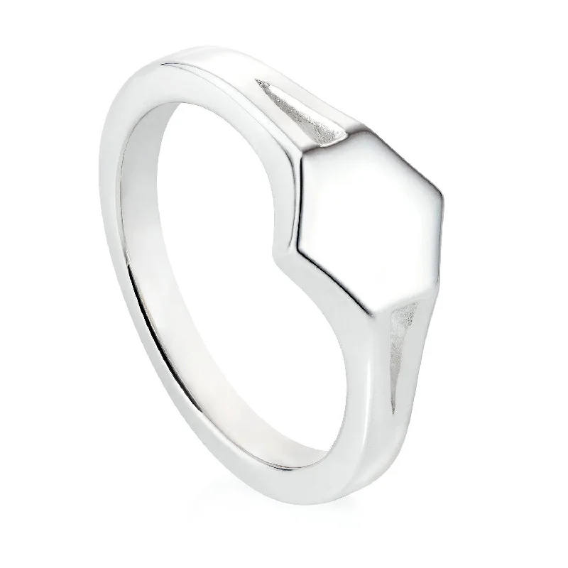 Women's minimalist rings-Hexagon Signet Ring by Yasmin Everley