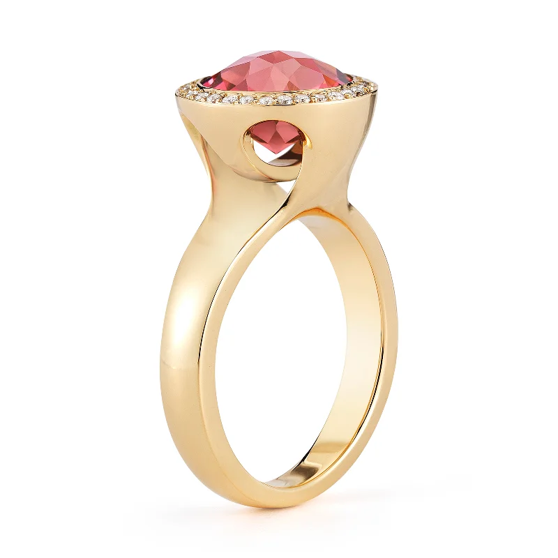 High-end women's rings-Steller Pink Tourmaline Ring