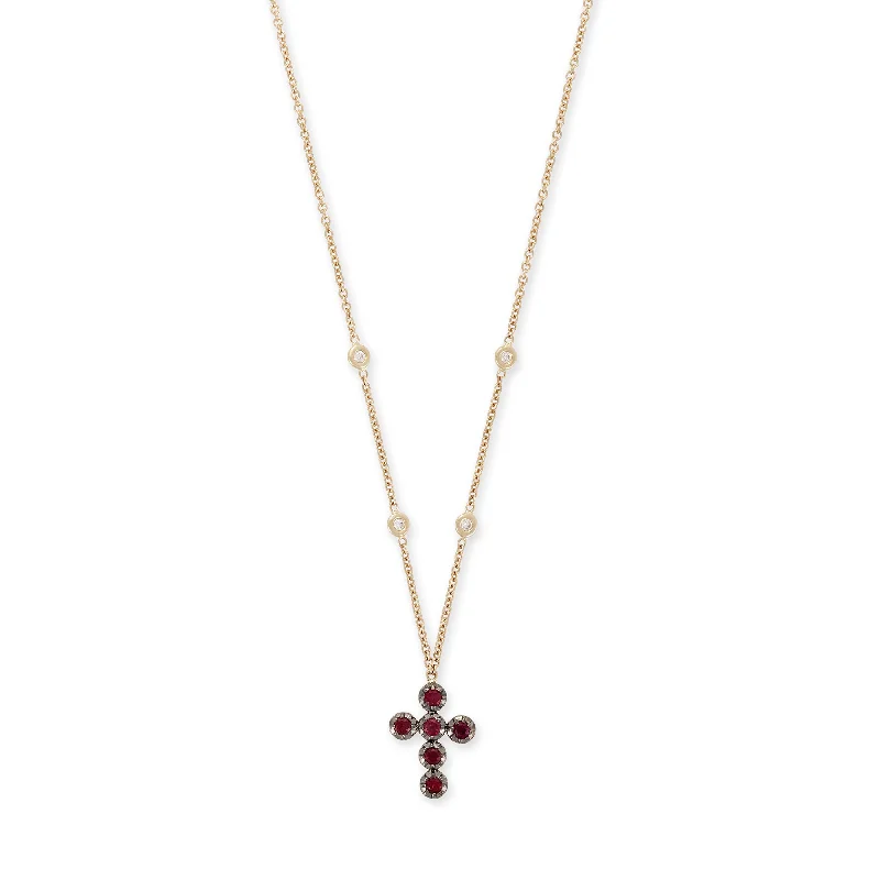 Women's anniversary necklaces-6 SOPHIA RUBY CROSS NECKLACE