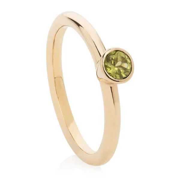 Women's Mother's Day rings-Gold Gem Set Stacking Rings by Joy Everley