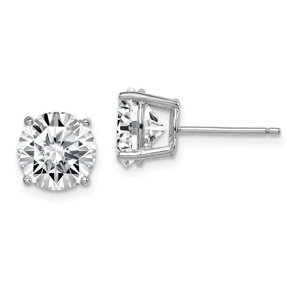 Women's friendship rings-SS 7mm Round CZ Stud Earring