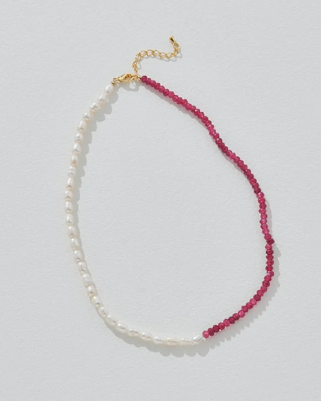 Women's charm necklaces-Birthstone Pearl Strand July