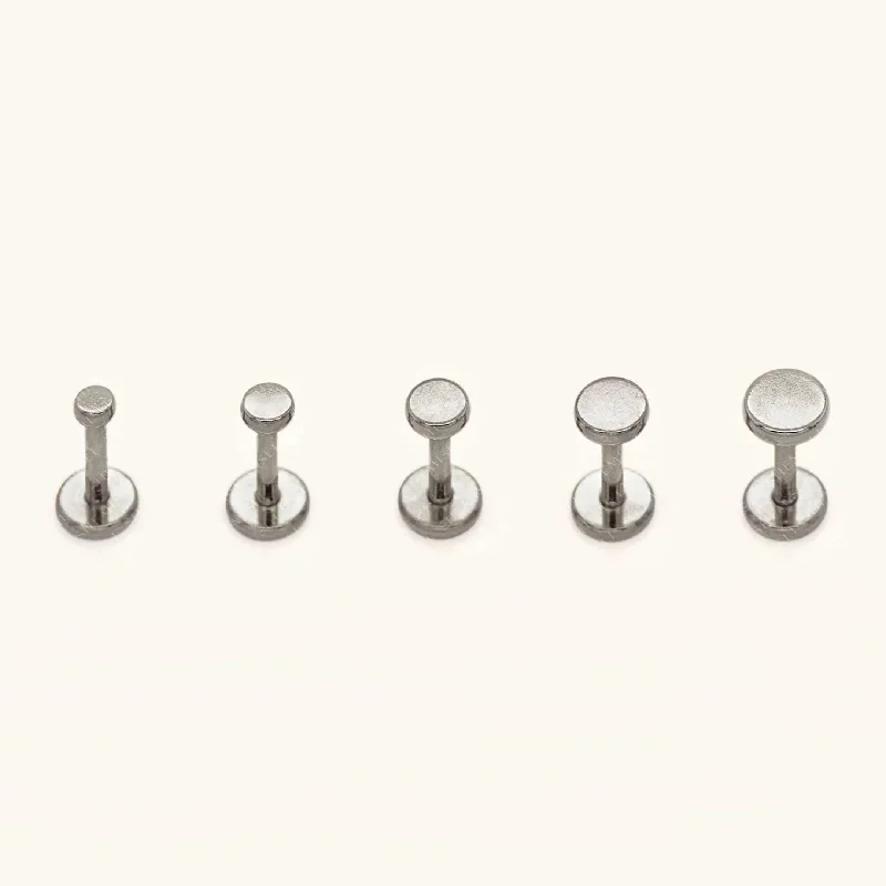 Women's silver-plated earrings-Tiny Disc Gold Threadless Flat Back Earrings, Nose Stud, 20,18,16ga, 5-10mm, Surgical Steel, SHEMISLI SS539, SS540, SS541, SS542, SS543