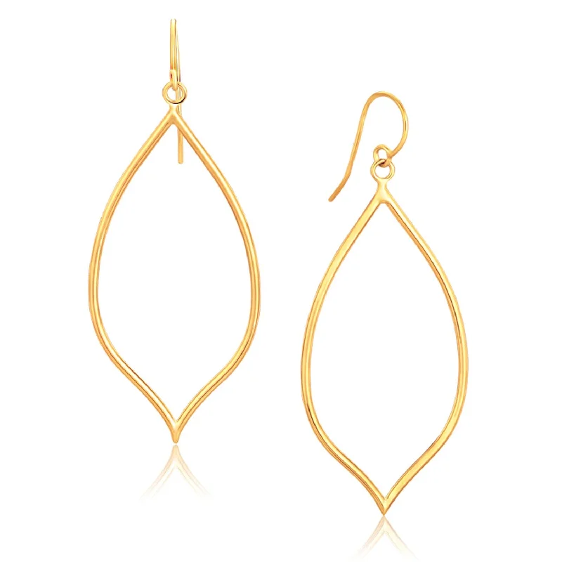 Women's graduation earrings-14k Yellow Gold Marquise Style Polished Earrings