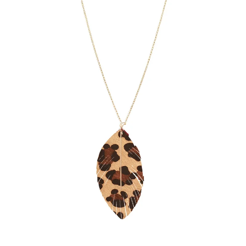 Trendy women's necklaces-Leopard Heather Necklace