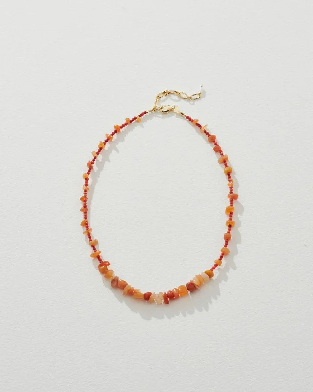 Women's titanium necklaces-Borno Necklace in Orange