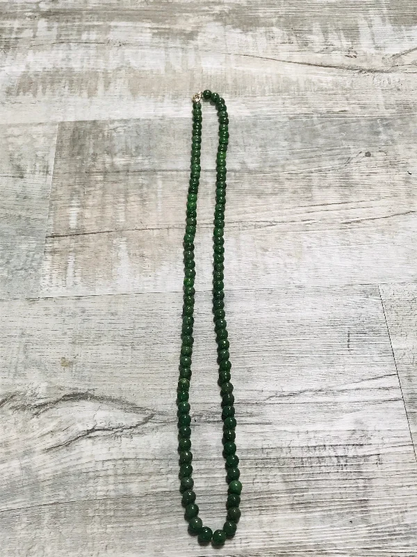 Women's silver necklaces-30" Jade Beaded Necklace