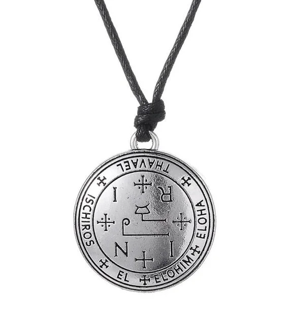 Women's gold necklaces-Archangel Thavael Enochian Sigil Pendant