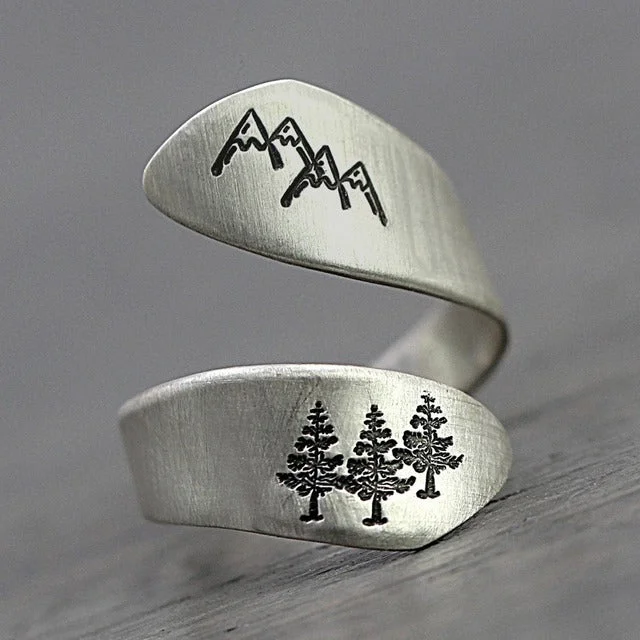 Women's diamond rings-Winding Mountain Forest Ring