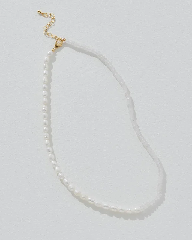 Women's luxury brand necklaces-Birthstone Pearl Strand April