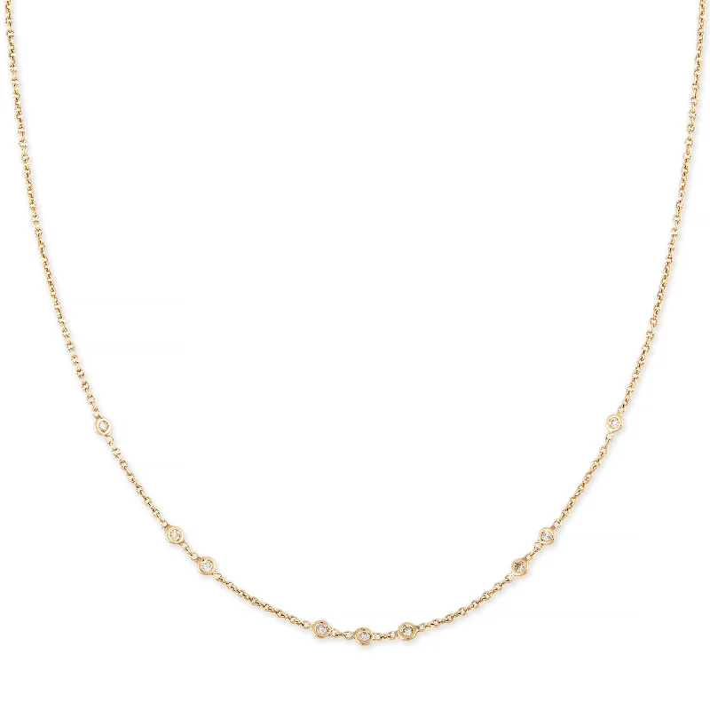 Women's gold necklaces-3x2x1 DIAMOND CHOKER NECKLACE