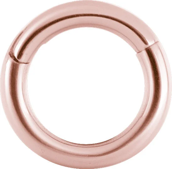 Women's cocktail rings-Rose Gold Hinged Conch Segment Ring (14mm Diameter) - RG-BHCR