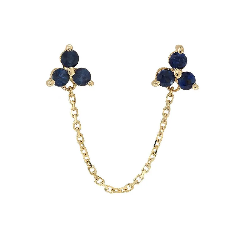 Women's statement rings-14K Y Gold 0.20cttw Single Sapphire Earring