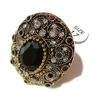 Women's cocktail rings-Fashion High Quality gemstone inlay ring Party wear