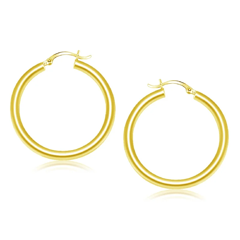 Luxury women's earrings-14k Yellow Gold Polished Hoop Earrings (4x40mm)