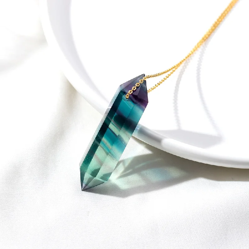 Women's holiday necklaces-Creative Clarity Rainbow Fluorite Pendant