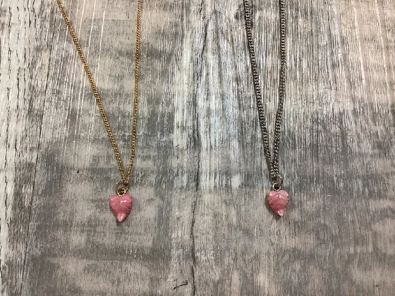 Women's chain necklaces-Rhodonite Leaf Necklace