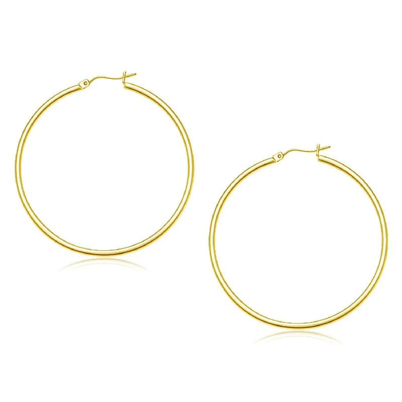 Women's DNA earrings-10k Yellow Gold Polished Hoop Earrings (2x45mm)