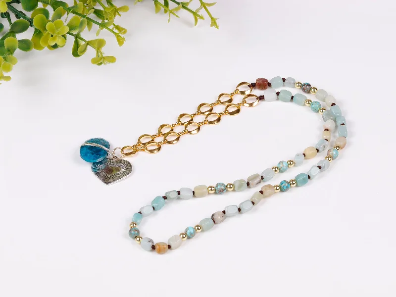 Women's name necklaces-Abundant Blessings Amazonite Necklace