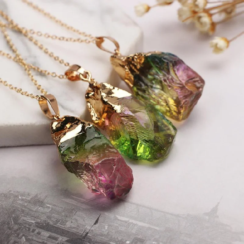 Women's religious necklaces-Watermelon Tourmaline Pendant Necklace