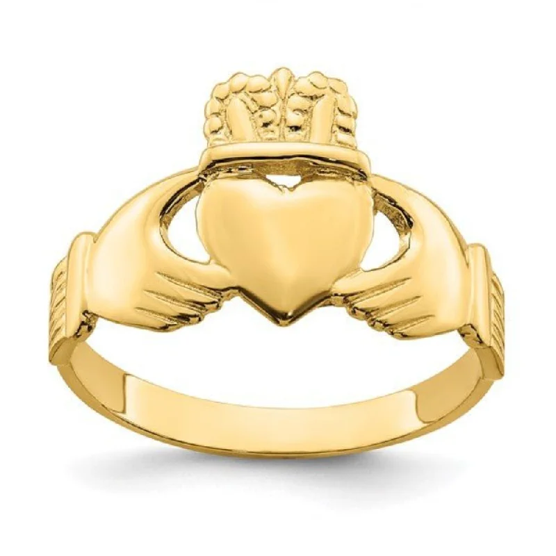 Custom women's rings-14K Y Gold Claddagh Ring