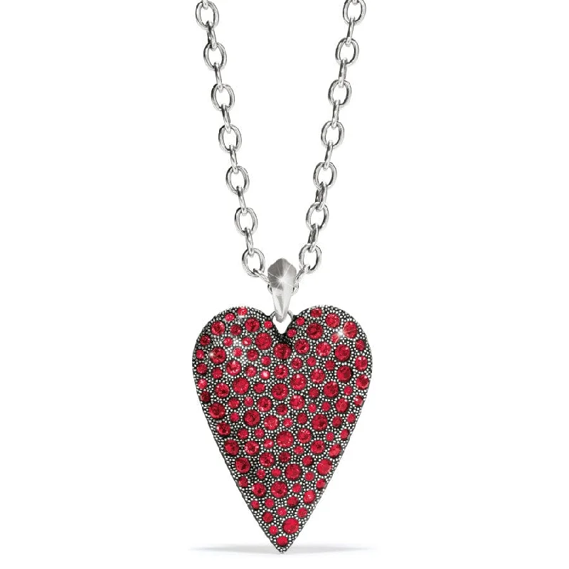 Women's casual necklaces-Glisten Heart Convertible Necklace- Red