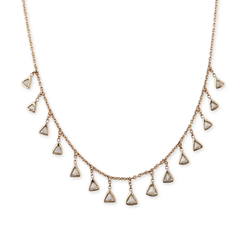 Women's pendant necklaces-Trillion Diamond Shaker Necklace