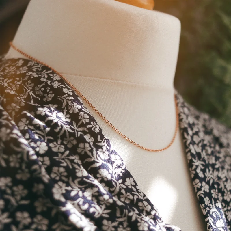 Women's sun necklaces-Plain Rose Gold Chain Necklace