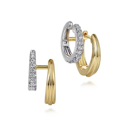 Women's modern rings-14K Y Gold 0.41ctw Diamond Huggie Cuff Earring