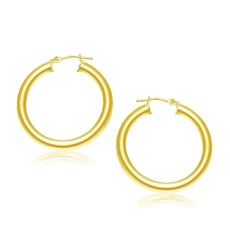 Women's DNA earrings-14k Yellow Gold Polished Hoop Earrings (4x30 mm)