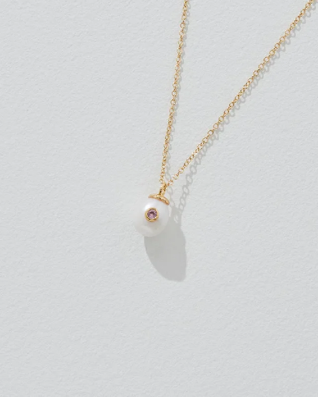 Women's fingerprint necklaces-Birthstone Pearl Pendant June