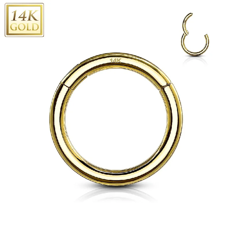 Women's gold rings-14kt Solid Gold Hinged Segment Ring 18 Gauge - GOLD04