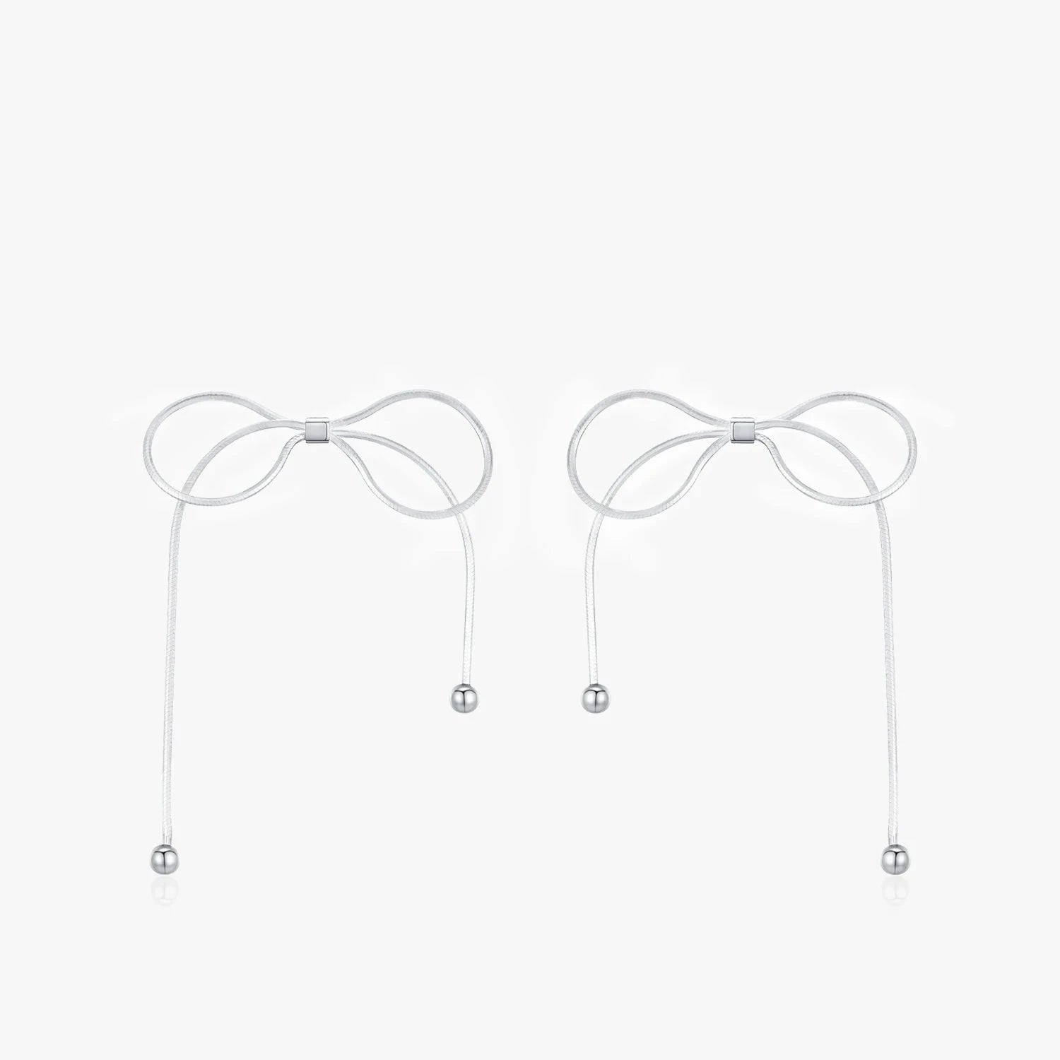 Women's spiritual earrings-Oversized Chain Bowknot Charm Stud Earrings